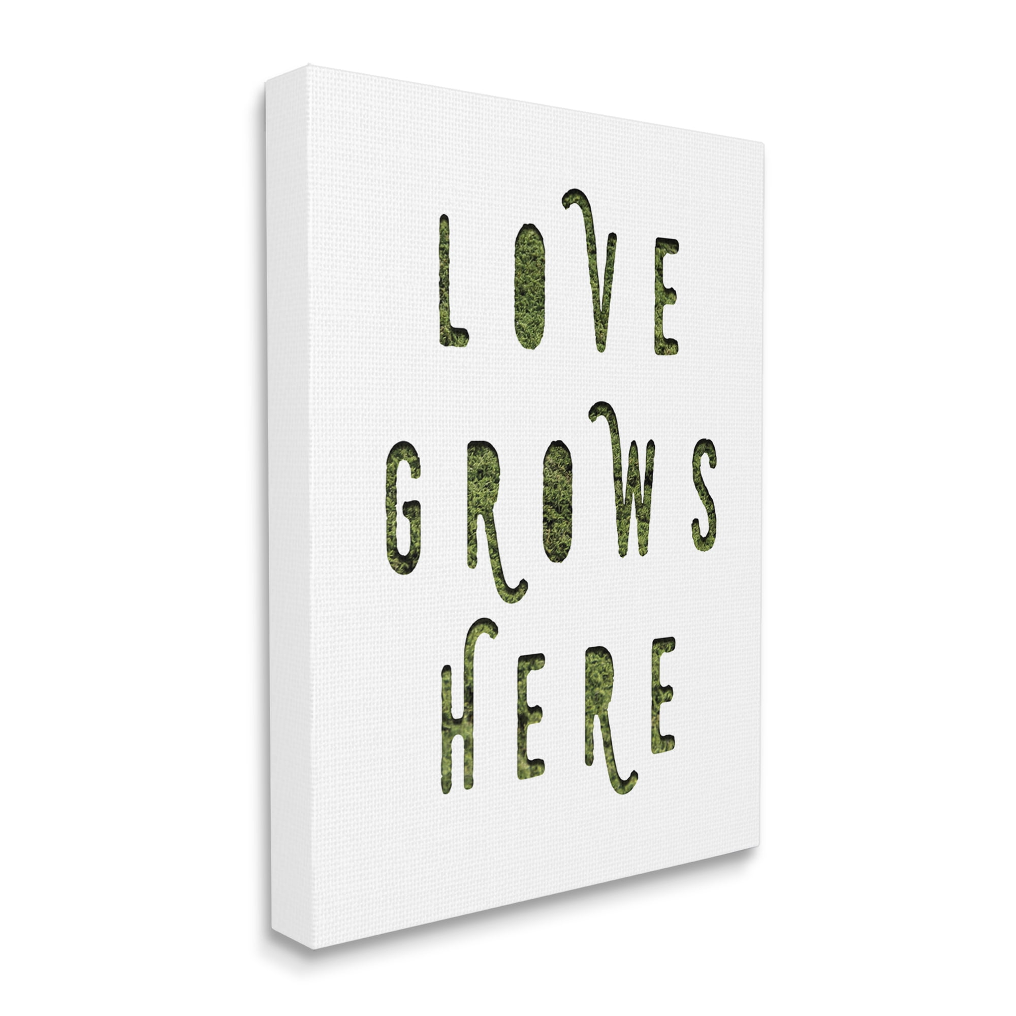 Stupell Industries Love Grows Here Phrase Minimal Text Grass Pattern, 36 x 48, Design by Daphne Polselli