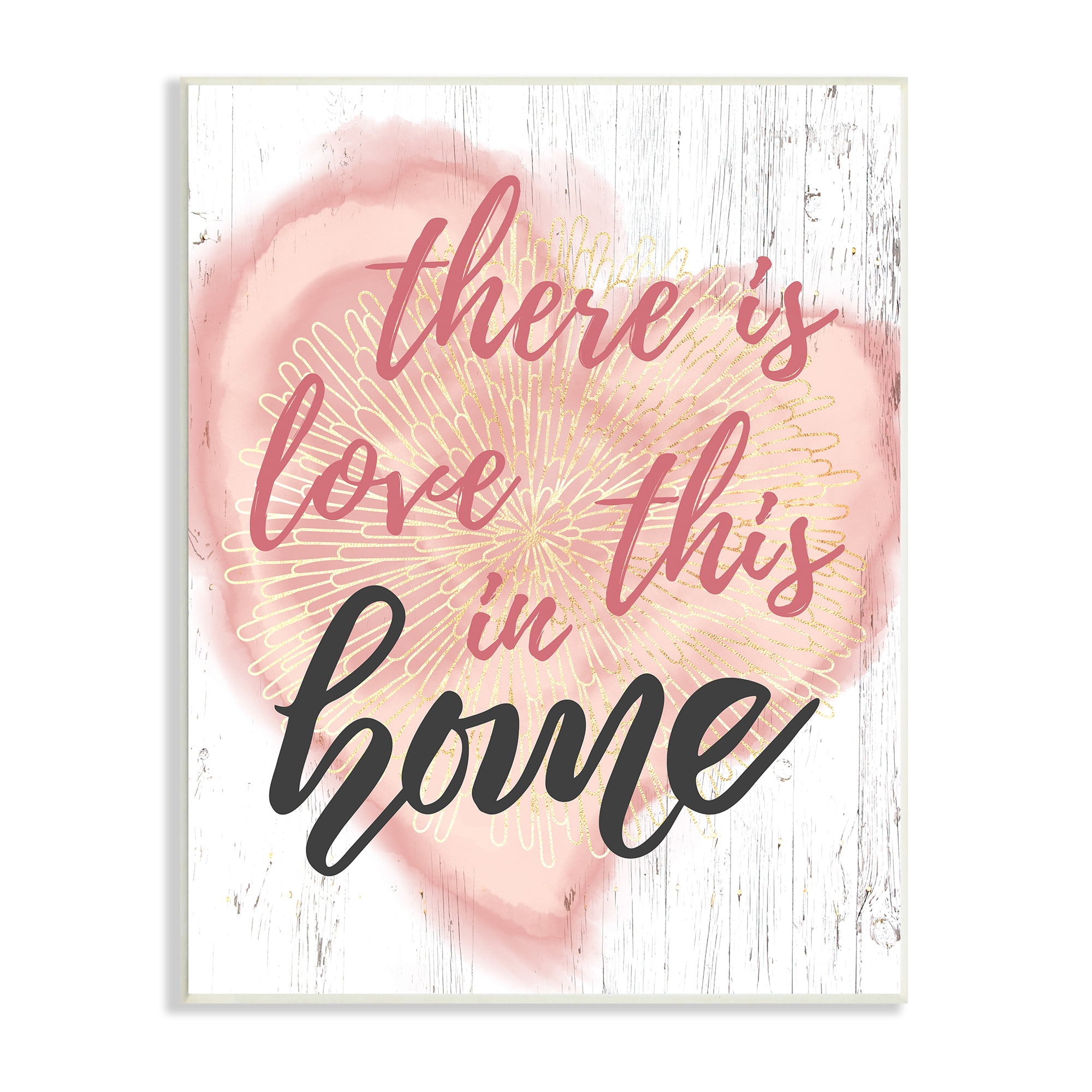 Stupell Industries Love In This Home Phrase Floral Pattern Heart, 10 x 15, Design by Ziwei Li