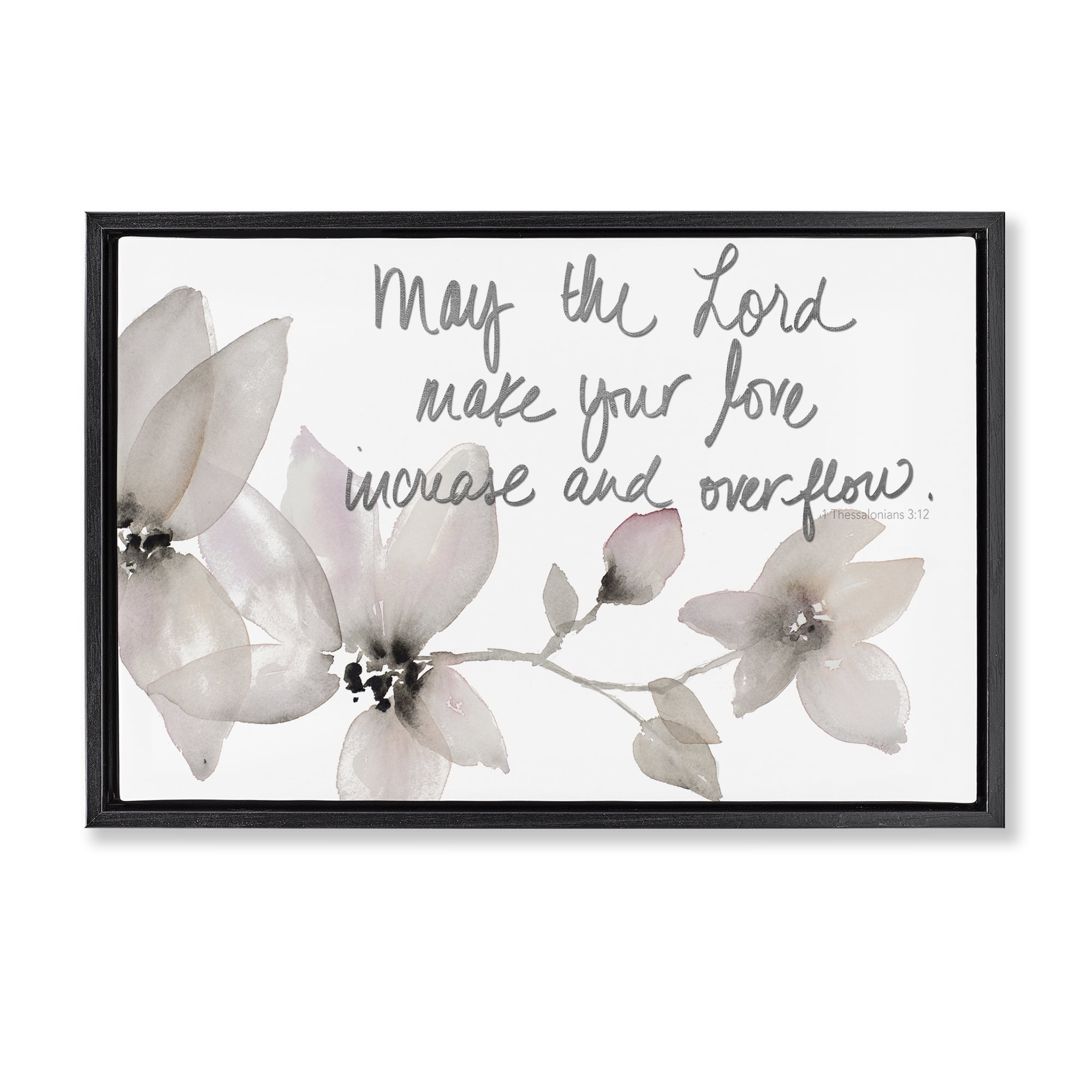 Stupell Industries Love Increase & Overflow Black Framed Floater Canvas Wall Art, design by Lanie Loreth
