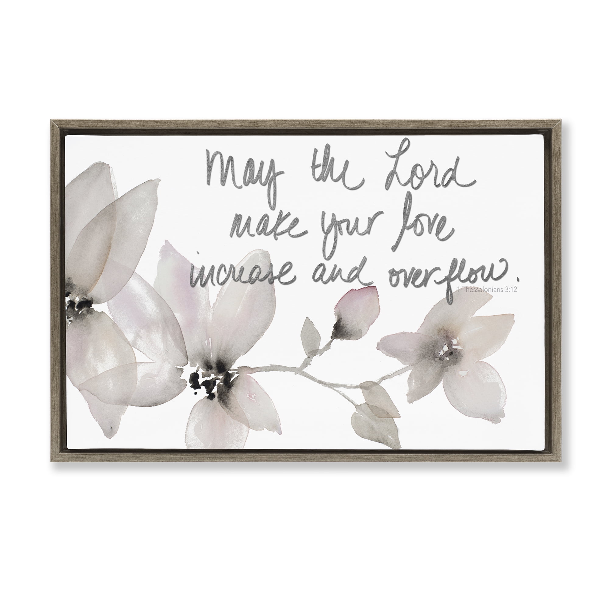 Stupell Industries Love Increase & Overflow Brown Framed Floater Canvas Wall Art, design by Lanie Loreth