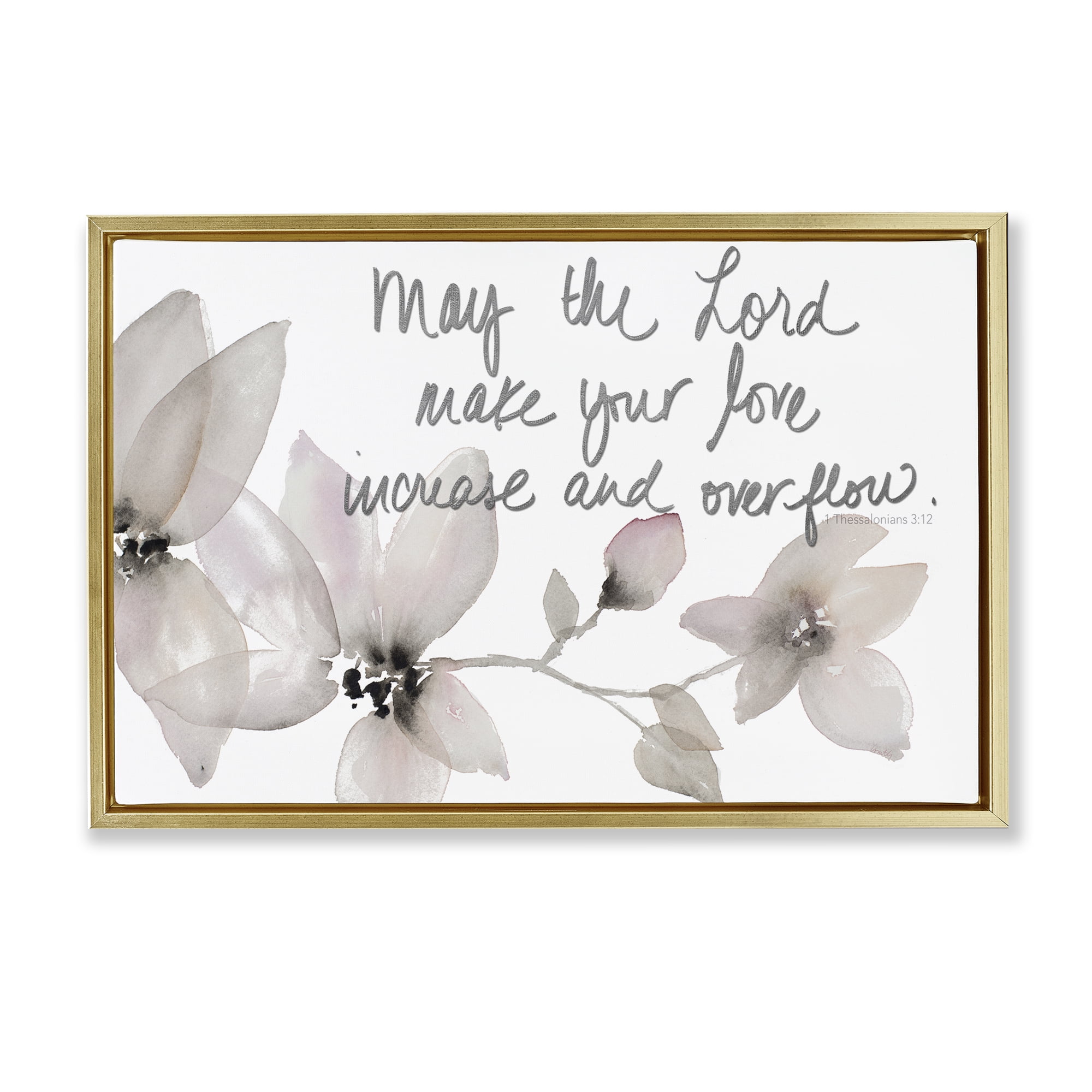 Stupell Industries Love Increase & Overflow Gold Framed Floater Canvas Wall Art, design by Lanie Loreth