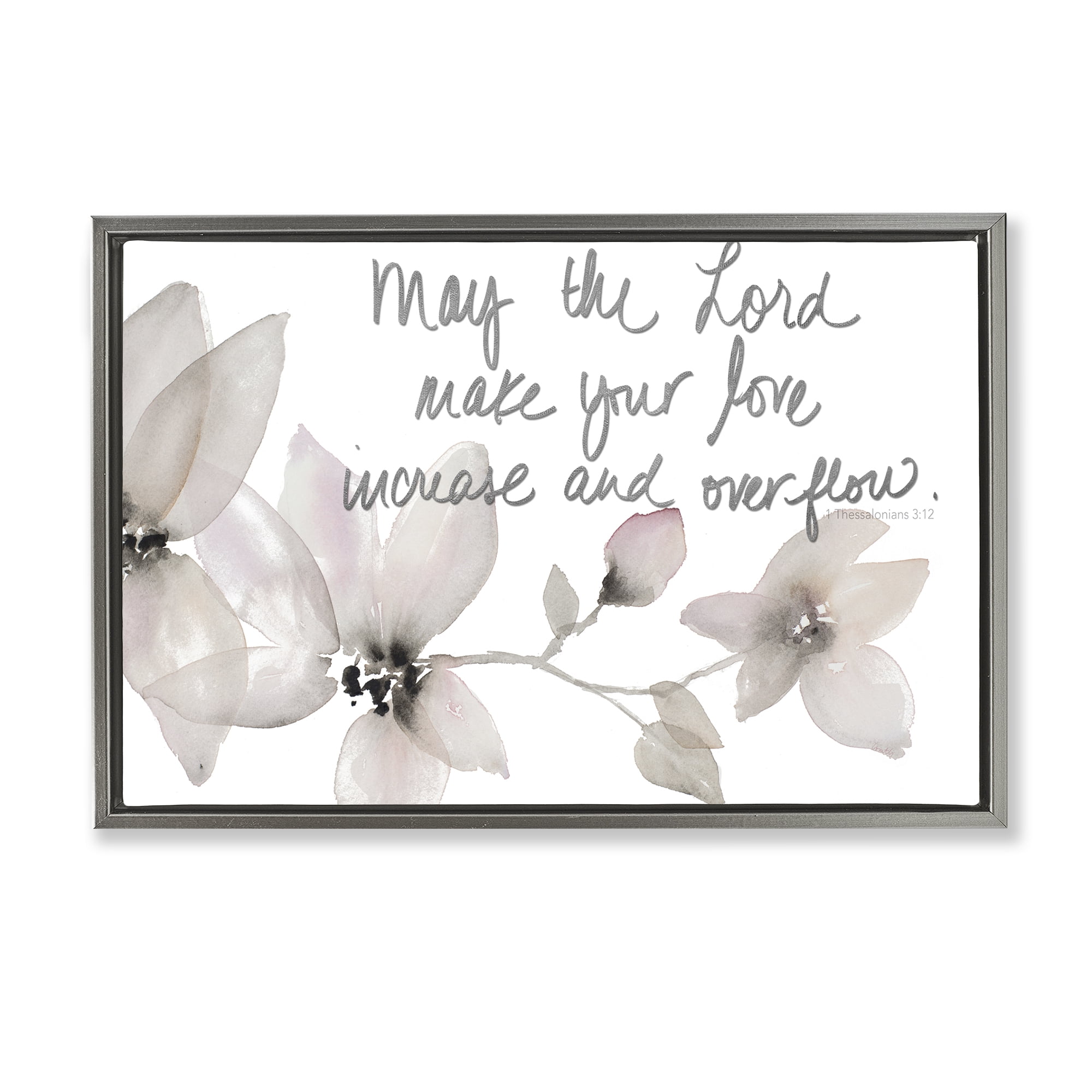 Stupell Industries Love Increase & Overflow Gray Framed Floater Canvas Wall Art, design by Lanie Loreth