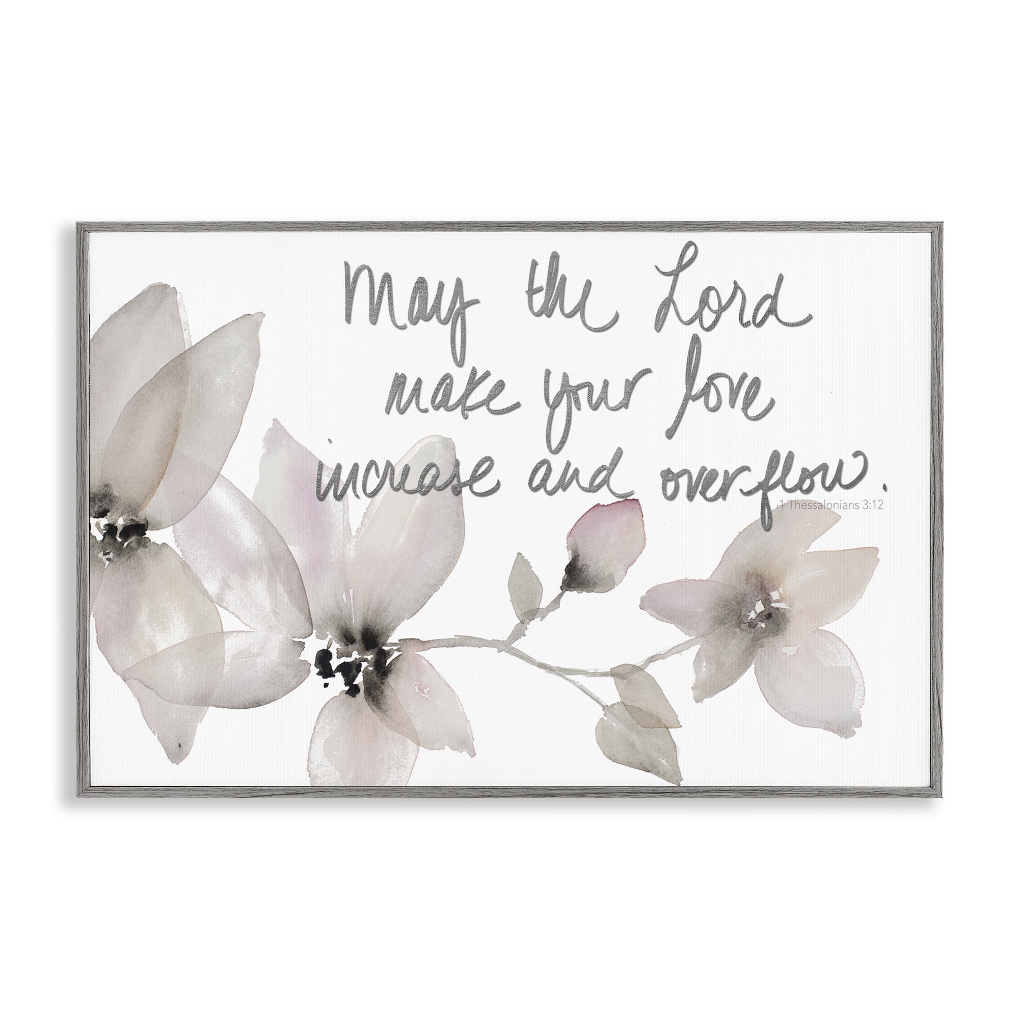 Stupell Industries Love Increase & Overflow Gray Framed Giclee Art, design by Lanie Loreth