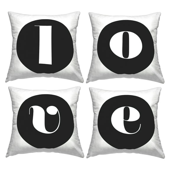 Stupell Industries Love Initial Letters Decorative Printed Throw Pillow, 18 x 18