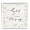 thumbnail image 1 of Stupell Industries Love Is Greatest Blessing Motivational Phrase Brown Plant Leaves, 12 x 12, Design by Natalie Carpentieri, 1 of 5