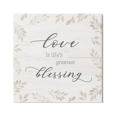 Stupell Industries Love Is Greatest Blessing Motivational Phrase Brown Plant Leaves Graphic Art Gallery-Wrapped Canvas Print Wall Art, 36x36, by Natalie Carpentieri