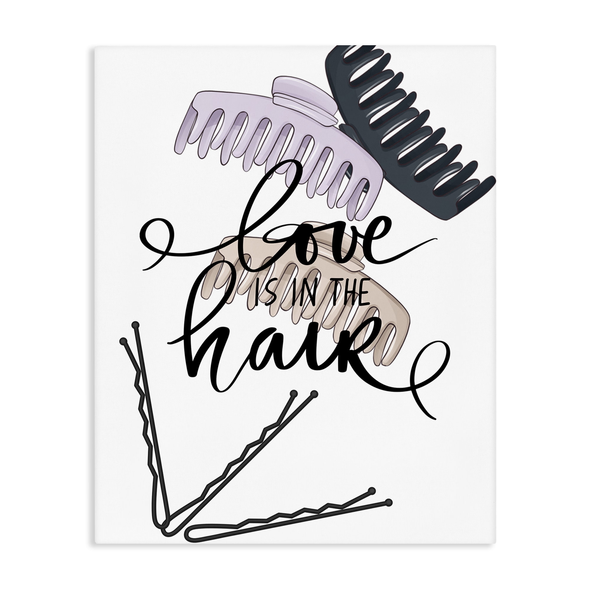 Stupell Industries Love Is In The Hair Canvas Wall Art, design by Jesse Keith