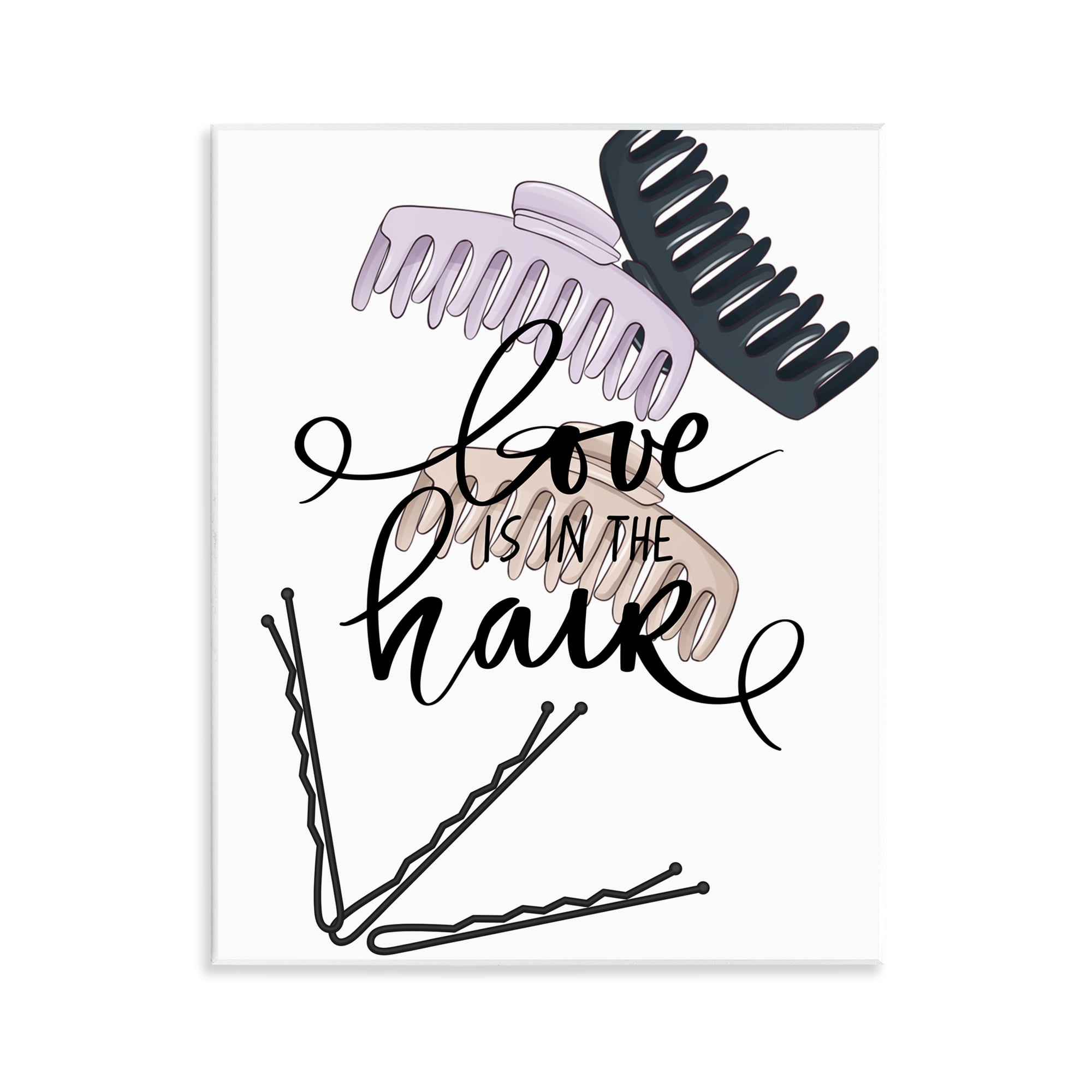Stupell Industries Love Is In The Hair Wall Plaque Art, design by Jesse Keith