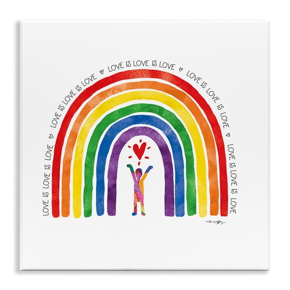 Stupell Industries Love Is Love Pride Inclusivity Wall Plaque Art design by Tim Coffey, 12 x 12