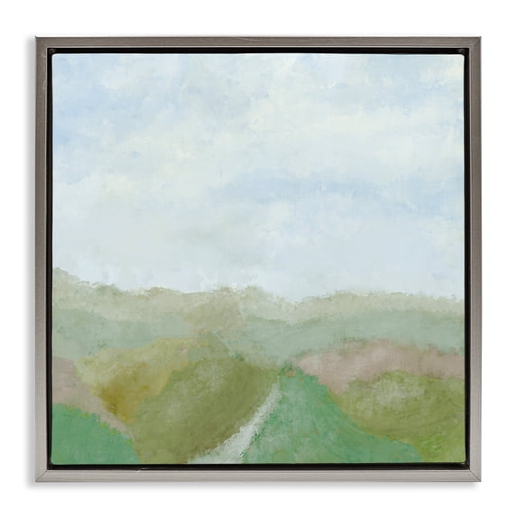 Stupell Industries Love Is My Valley Gray Framed Floater Canvas Wall Art design by J:L Design, 18 x 18