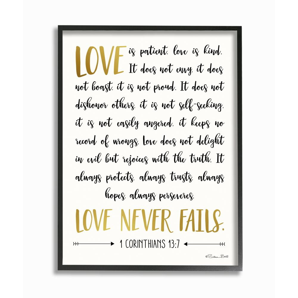 Stupell Industries Love Is Patient Psalm Faith Based Word Design Designed by Susan Ball