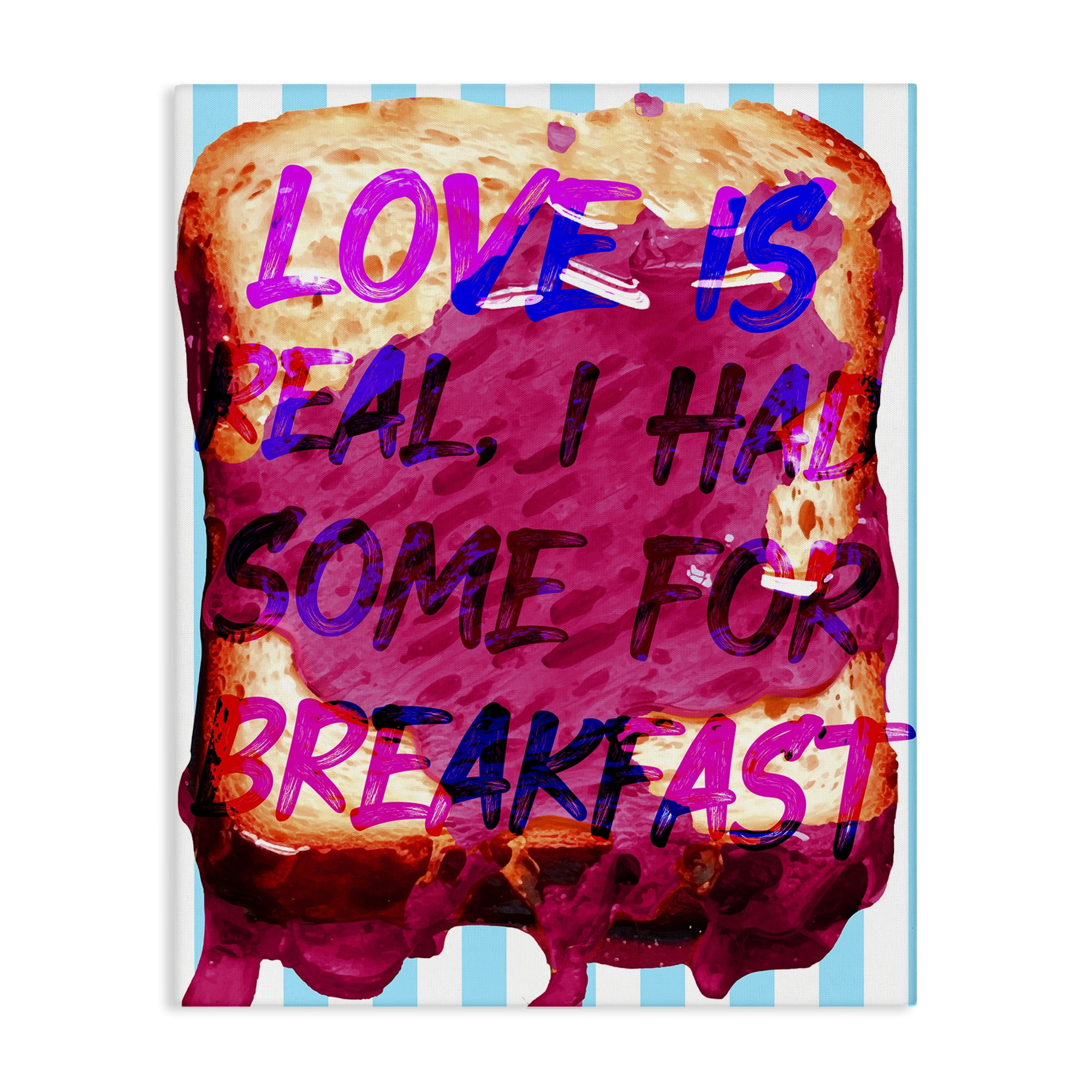 Stupell Industries Love Is Real Breakfast Food & Beverage Painting Gallery Wrapped Canvas Art Print Wall Art, 24 x 30