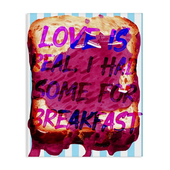 Stupell Industries Love Is Real Breakfast Food & Beverage Painting Gallery Wrapped Canvas Art Print Wall Art, 30 x 40