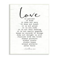Stupell Industries Love Is... Spiritual Scripture Inspirational Religious Sentiment Graphic Art Unframed Art Print Wall Art, Design by Lettered and Lined