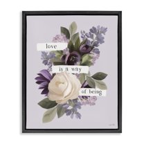 Stupell Industries Love Is Way Of Being Botanical & Floral Painting Black Floater Framed Art Print Wall Art, 17 x 21