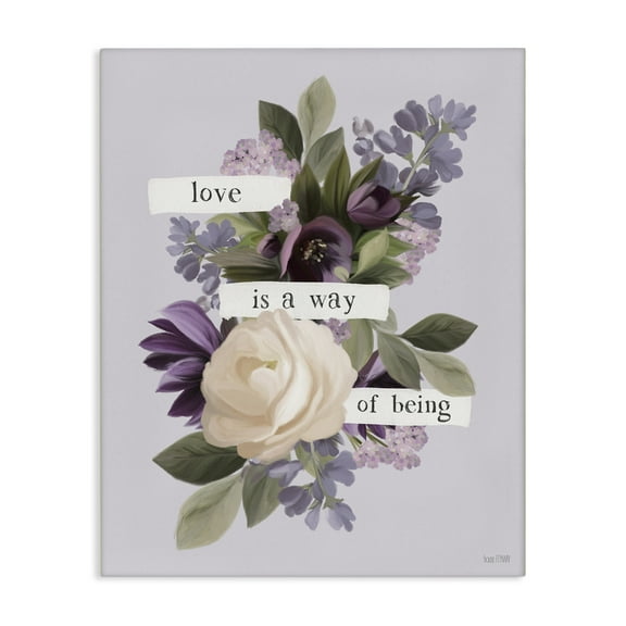 Stupell Industries Love Is Way Of Being Botanical & Floral Painting Gallery Wrapped Canvas Art Print Wall Art, 16 x 20