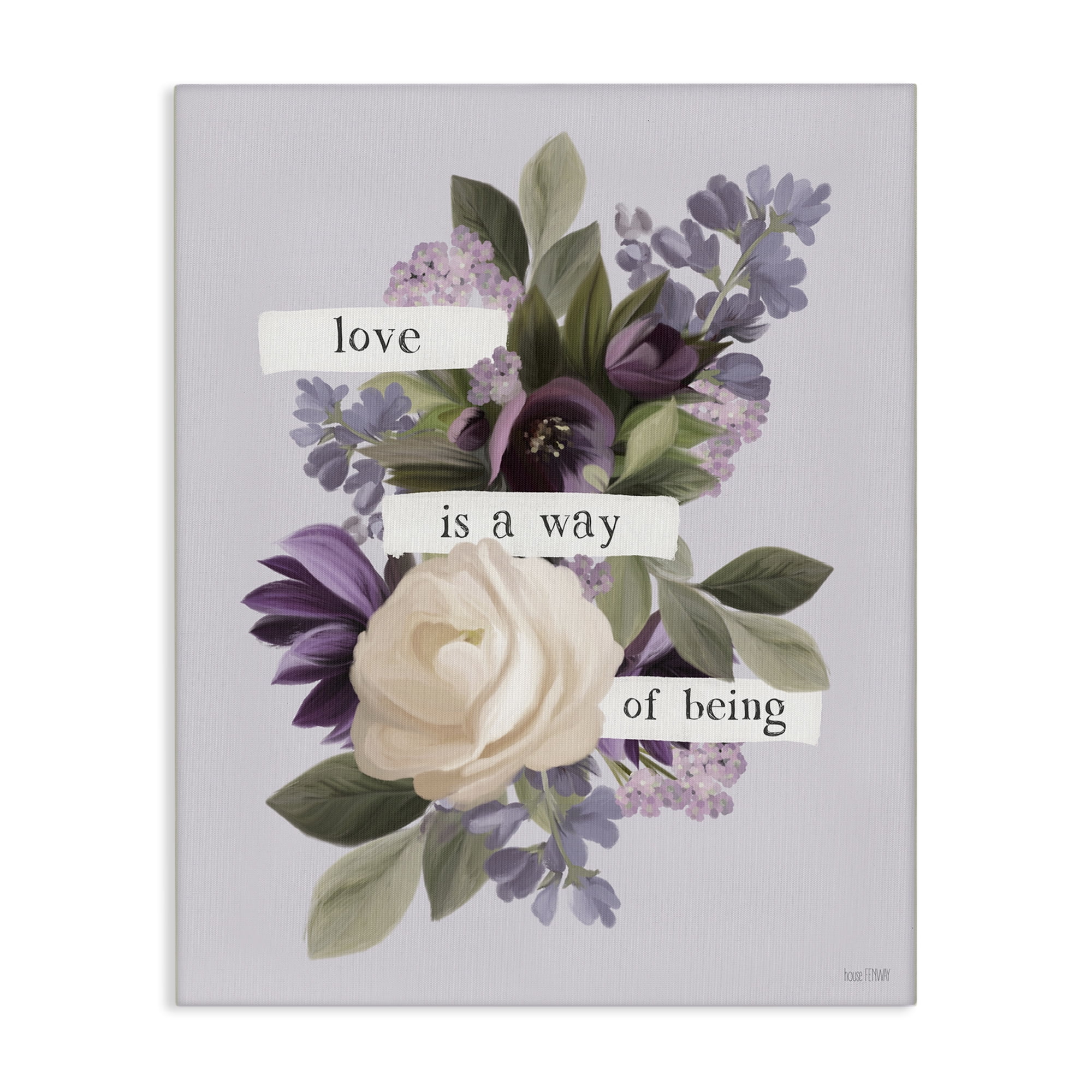 Stupell Industries Love Is Way Of Being Botanical & Floral Painting Gallery Wrapped Canvas Art Print Wall Art, 24 x 30