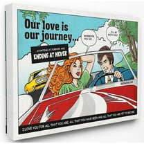 Stupell Industries Love Journey Vintage Comic Book Design Canvas Wall Art by Ester Kay