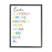 Stupell Industries Love L'Amour Amore Mapenzi Romantic Terms Rainbow Typography, 11 x 14, Designed by Elizabeth Tyndall