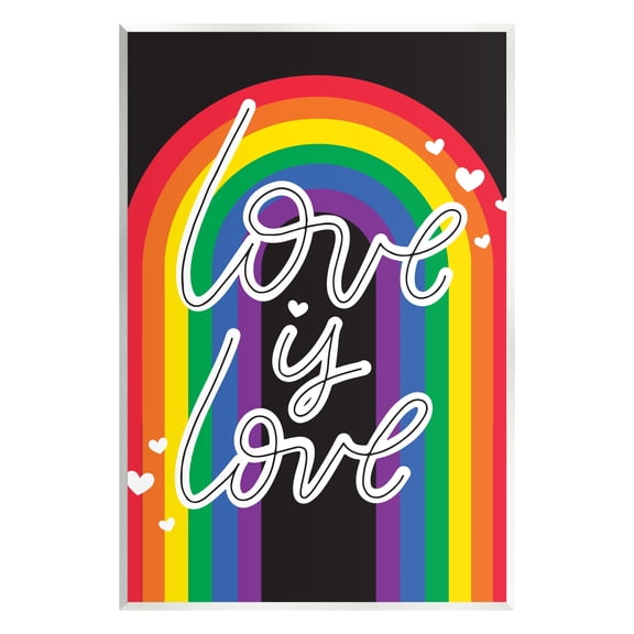 Stupell Industries Love LGBTQ Pride Rainbow Holiday Painting Unframed Art Print Wall Art