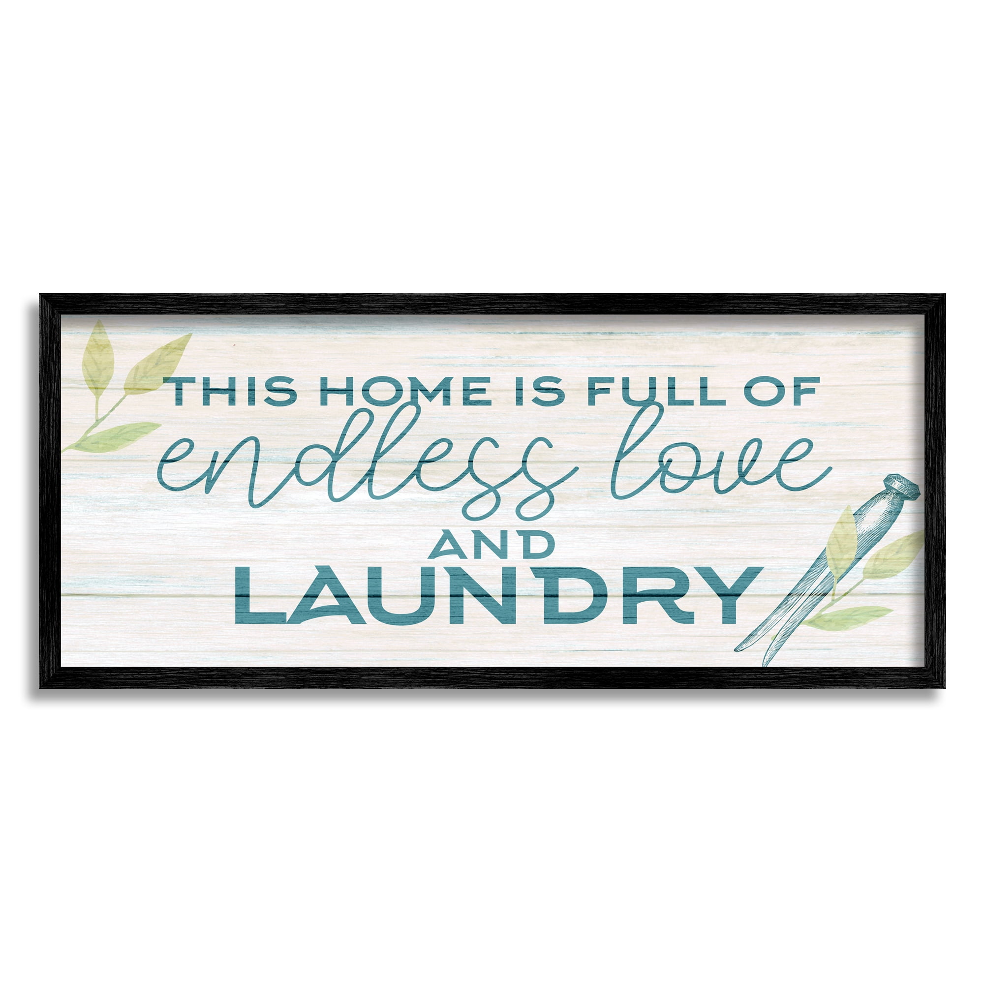 Stupell Industries Love & Laundry Botanicals Botanical & Floral Painting Black Framed Art Print Wall Art, 30 x 13