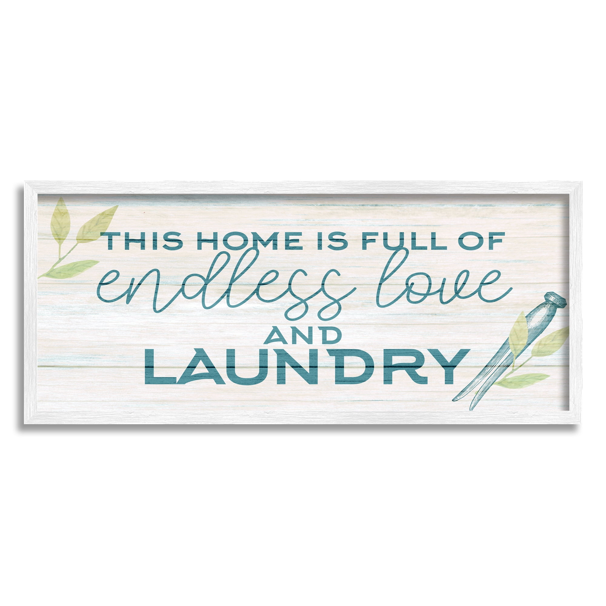 Stupell Industries Love & Laundry Botanicals Botanical & Floral Painting White Framed Art Print Wall Art, 30 x 13