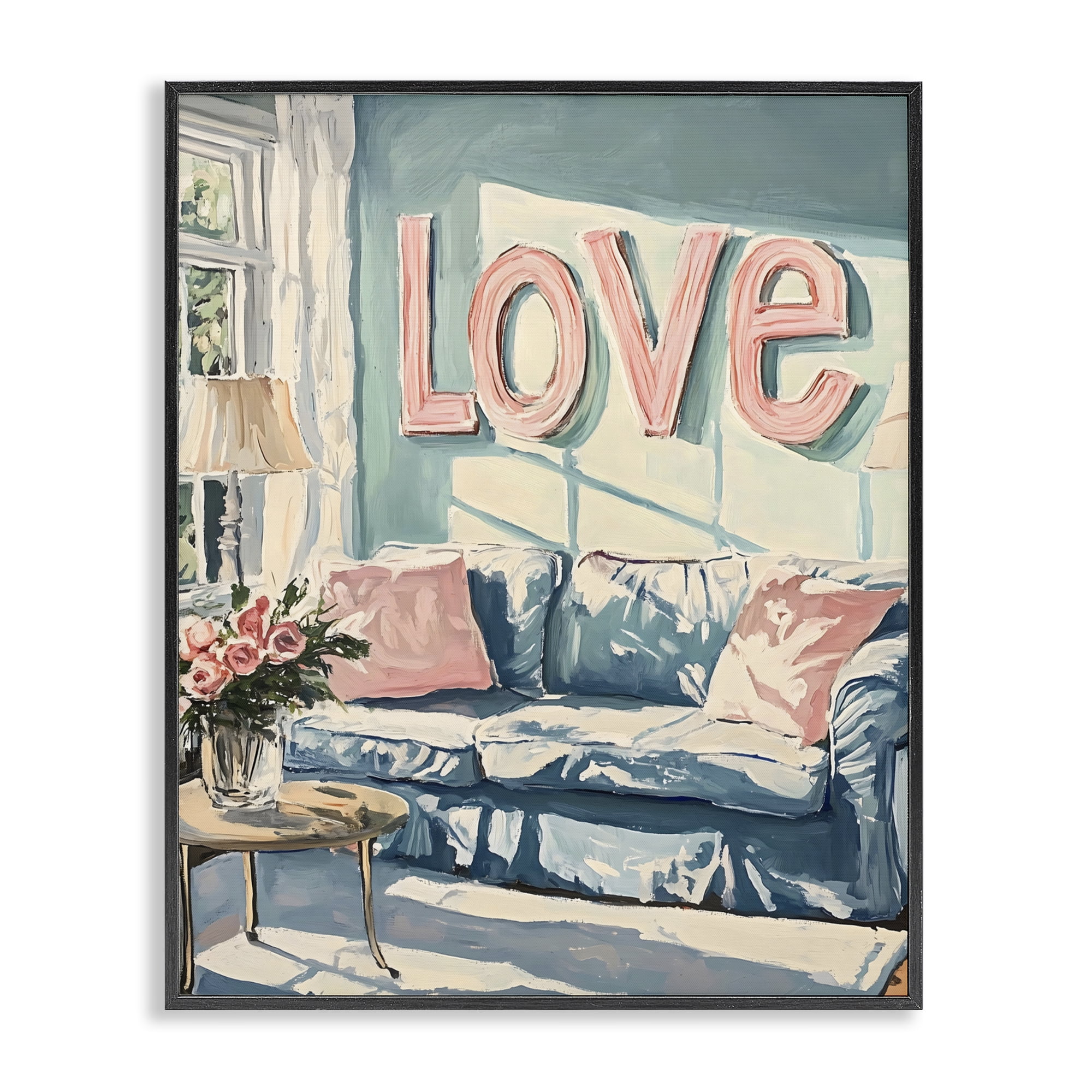 Stupell Industries Love Letters Above Cozy Couch Black Framed Giclee Art, design by The Prints Vibe