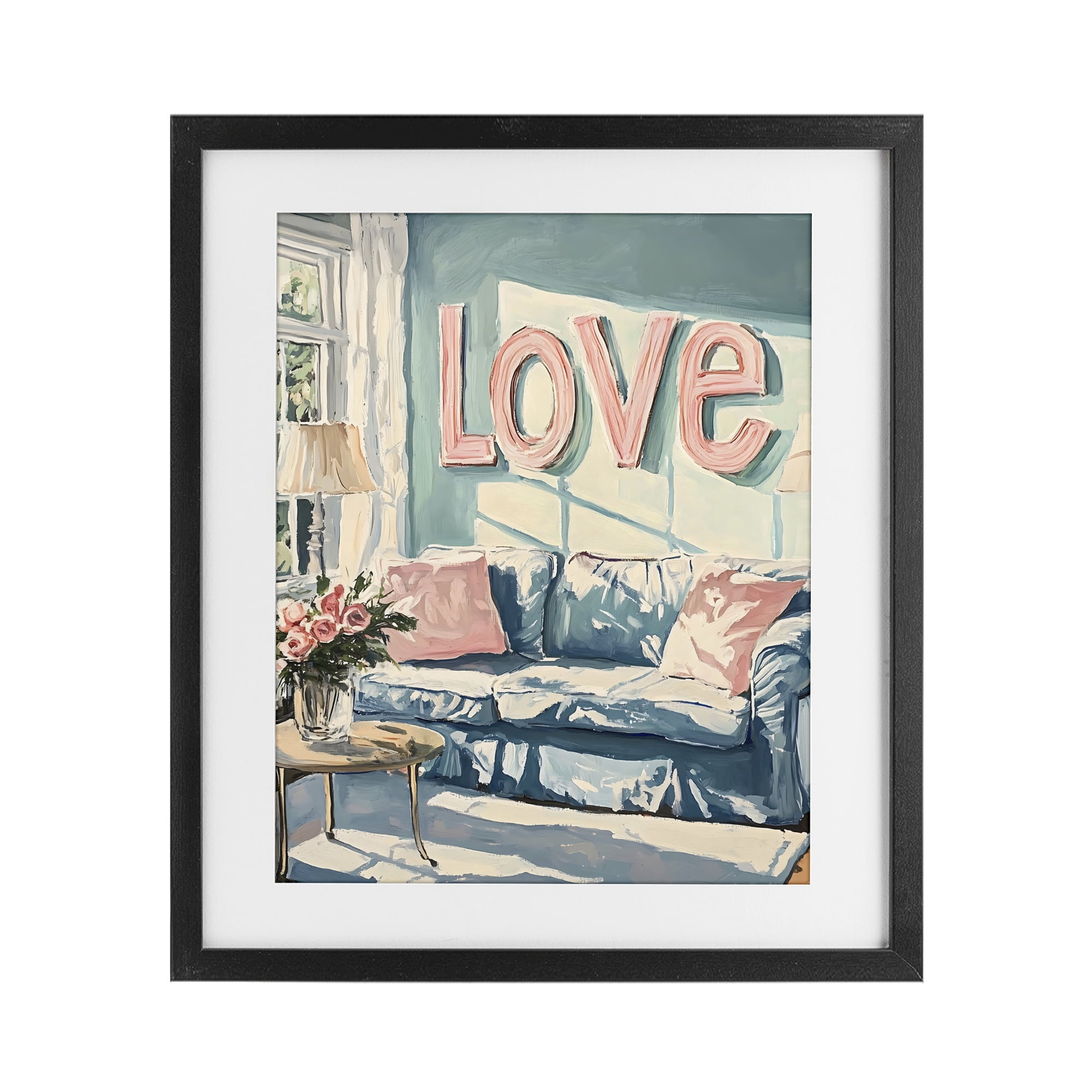 Stupell Industries Love Letters Above Cozy Couch Black Framed Print Under Glass, design by The Prints Vibe