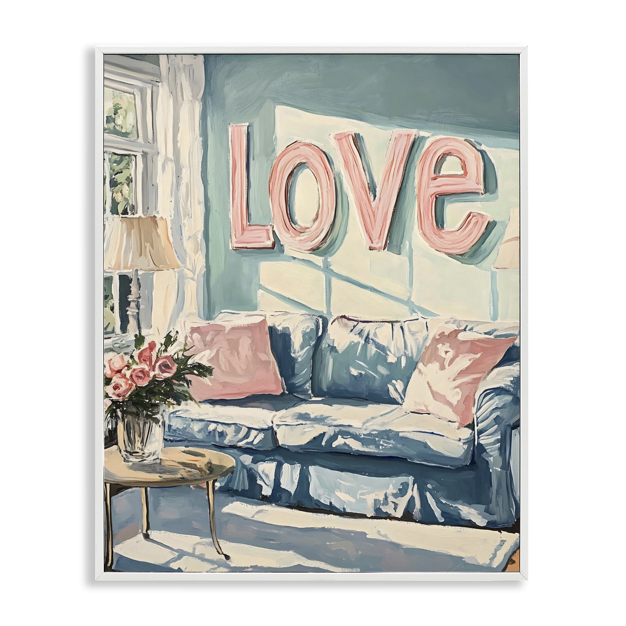 Stupell Industries Love Letters Above Cozy Couch White Framed Giclee Art, design by The Prints Vibe