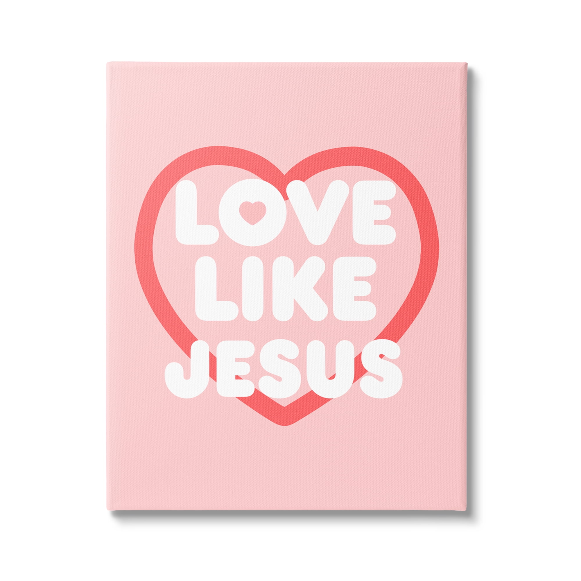 Stupell Industries Love Like Jesus Heart Inspirational Painting Gallery Wrapped Canvas Art Print Wall Art, 30 x 40