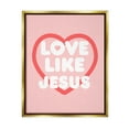 thumbnail image 1 of Stupell Industries Love Like Jesus Heart Inspirational Painting Gold Floater Framed Canvas Art Print Wall Art, 17 x 21, 1 of 10