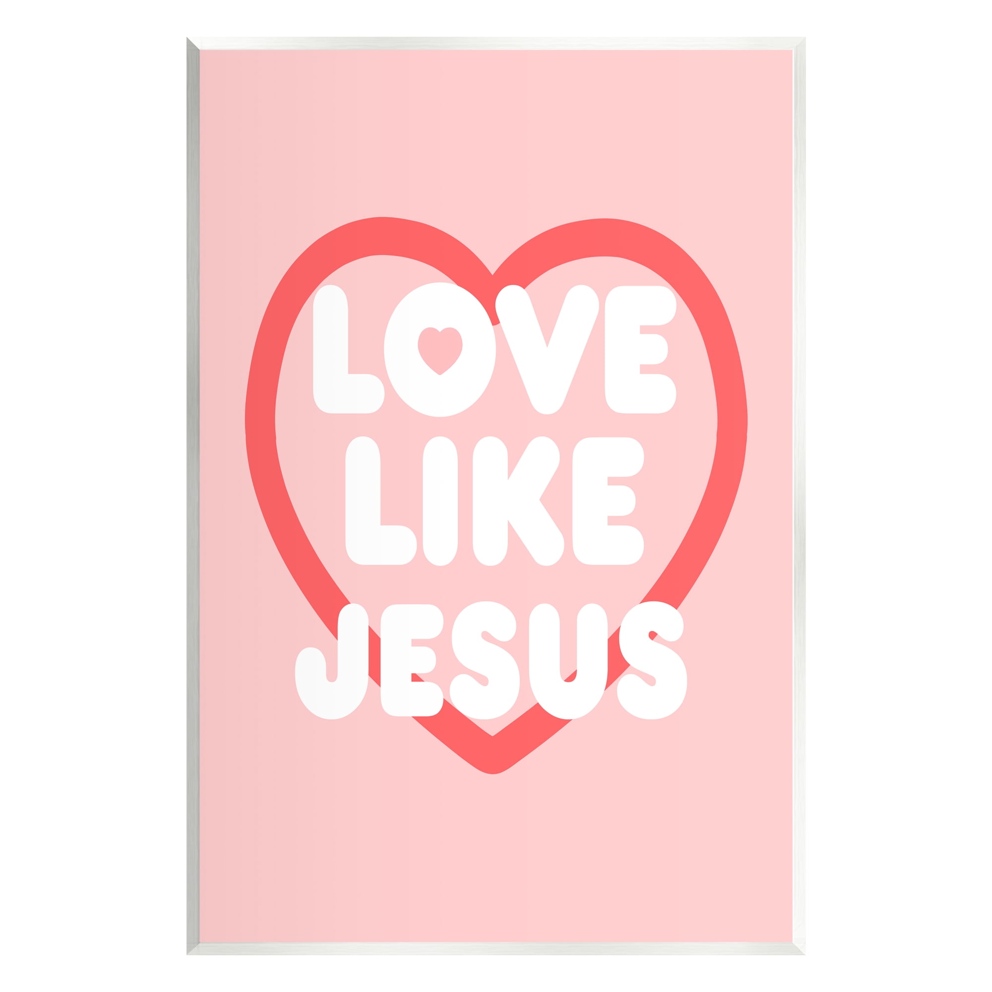 Stupell Industries Love Like Jesus Heart Inspirational Painting Unframed Art Print Wall Art, 10 x 15