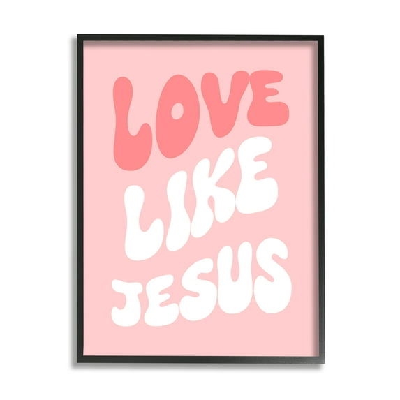 Stupell Industries Love Like Jesus Retro Inspirational Painting Black Framed Art Print Wall Art, 16 x 20