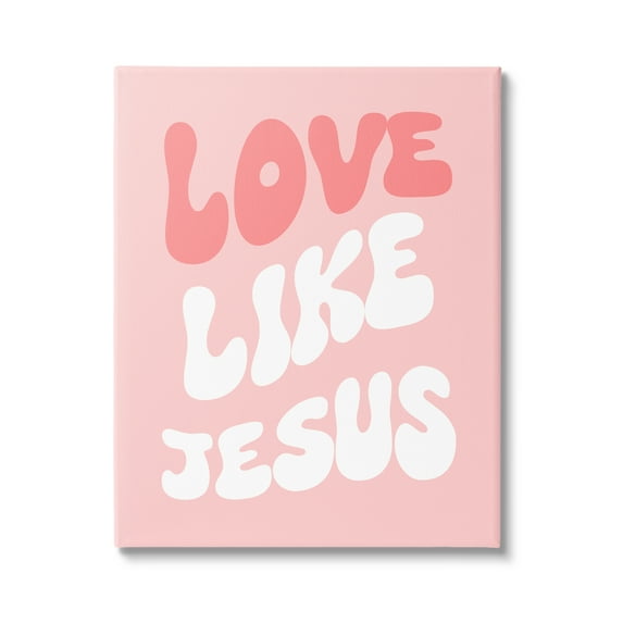 Stupell Industries Love Like Jesus Retro Inspirational Painting Gallery Wrapped Canvas Art Print Wall Art, 36 x 48