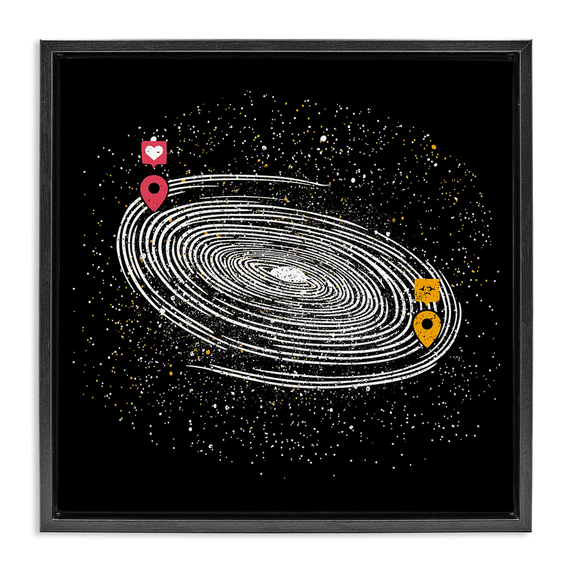 Stupell Industries Love Long Distance Black Framed Floater Canvas Wall Art, design by Tobe Fonseca