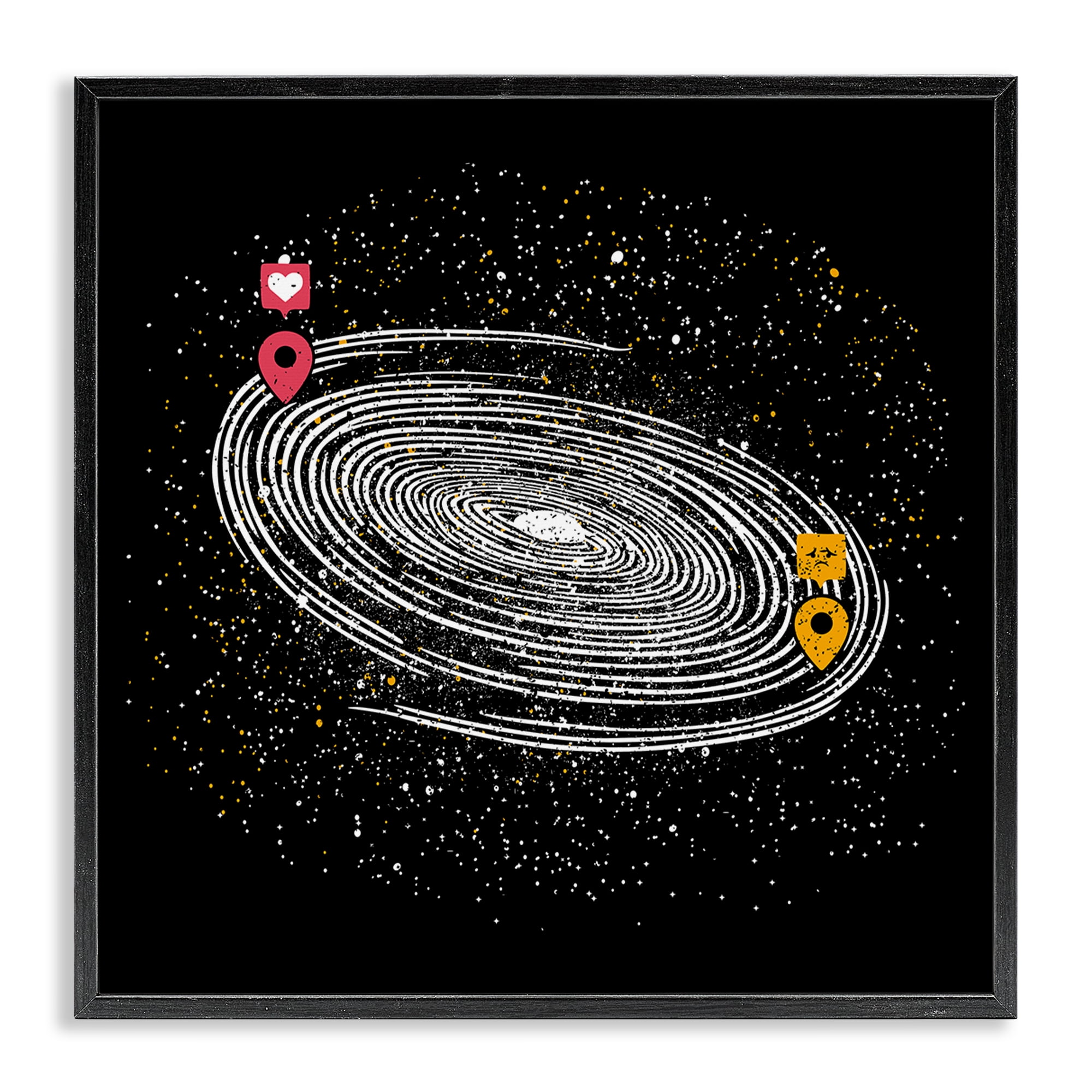 Stupell Industries Love Long Distance Black Framed Giclee Art, design by Tobe Fonseca