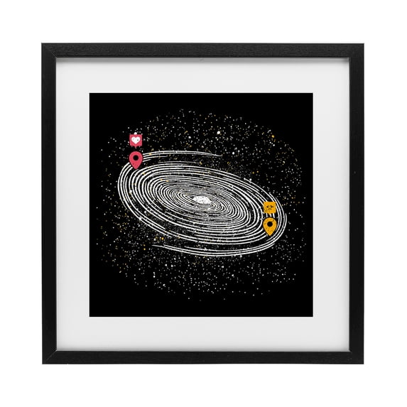 Stupell Industries Eclectic Love Long Distance Black Framed Print Under Glass, 13 x 13, by Tobe Fonseca