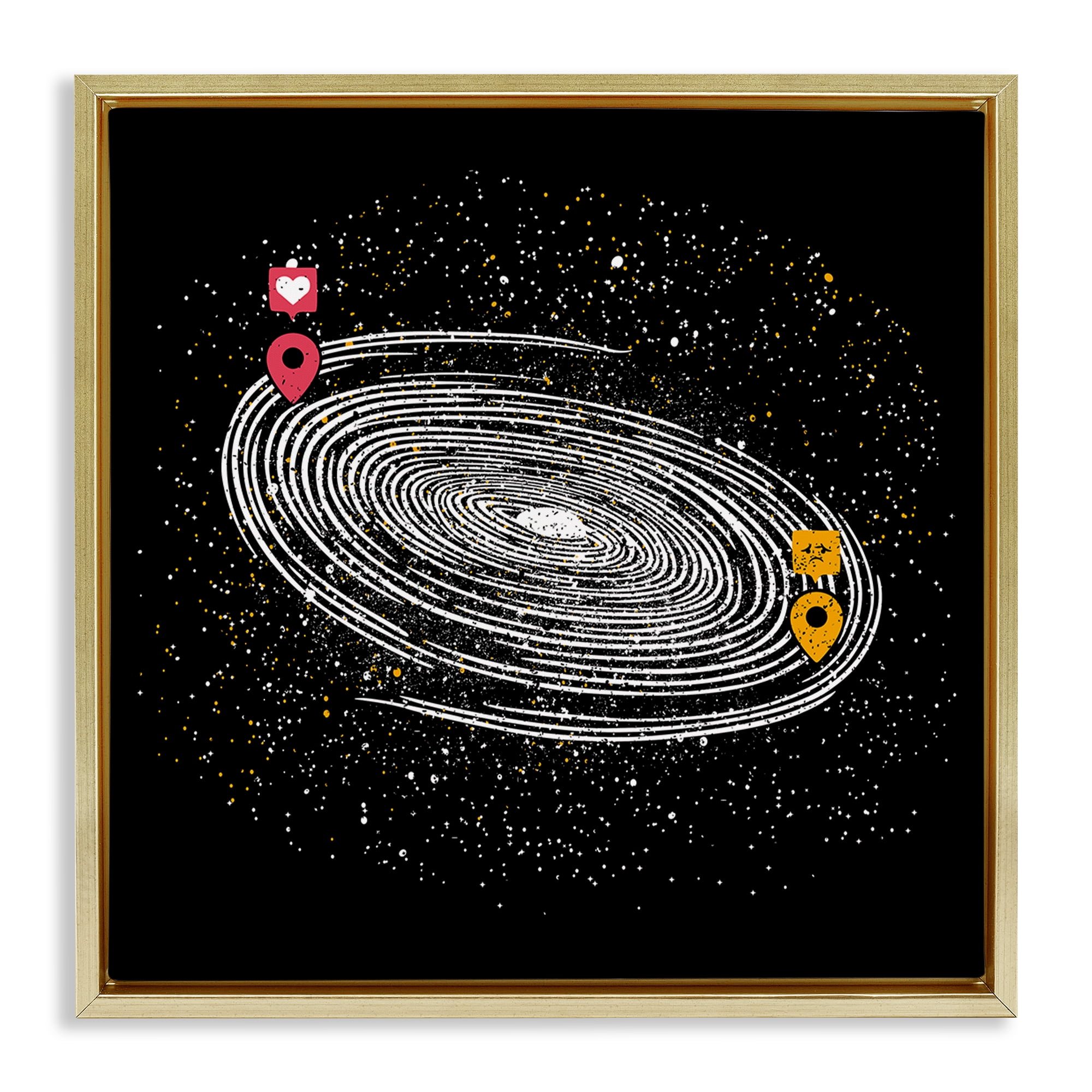 Stupell Industries Love Long Distance Gold Framed Floater Canvas Wall Art, design by Tobe Fonseca