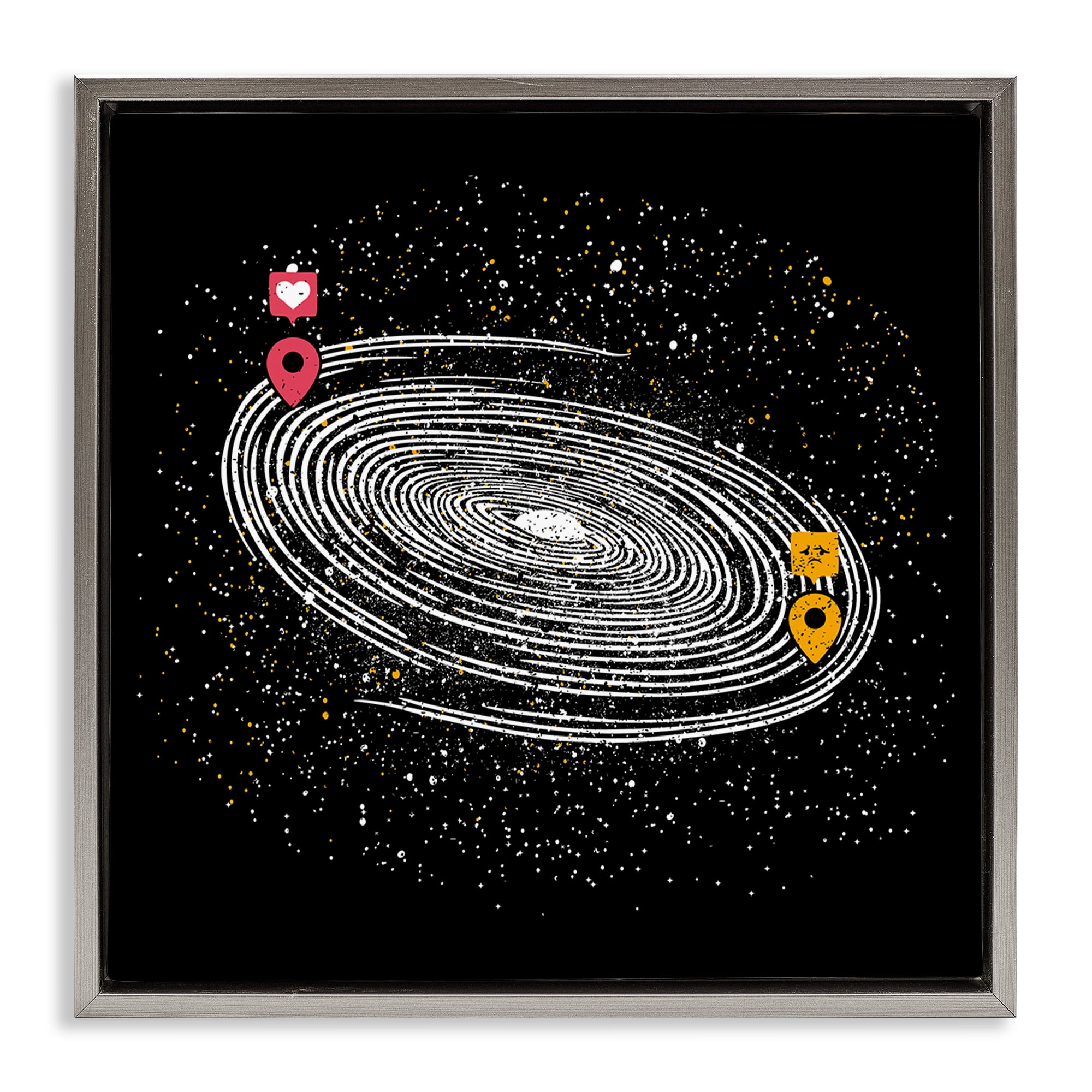 Stupell Industries Love Long Distance Gray Framed Floater Canvas Wall Art, design by Tobe Fonseca