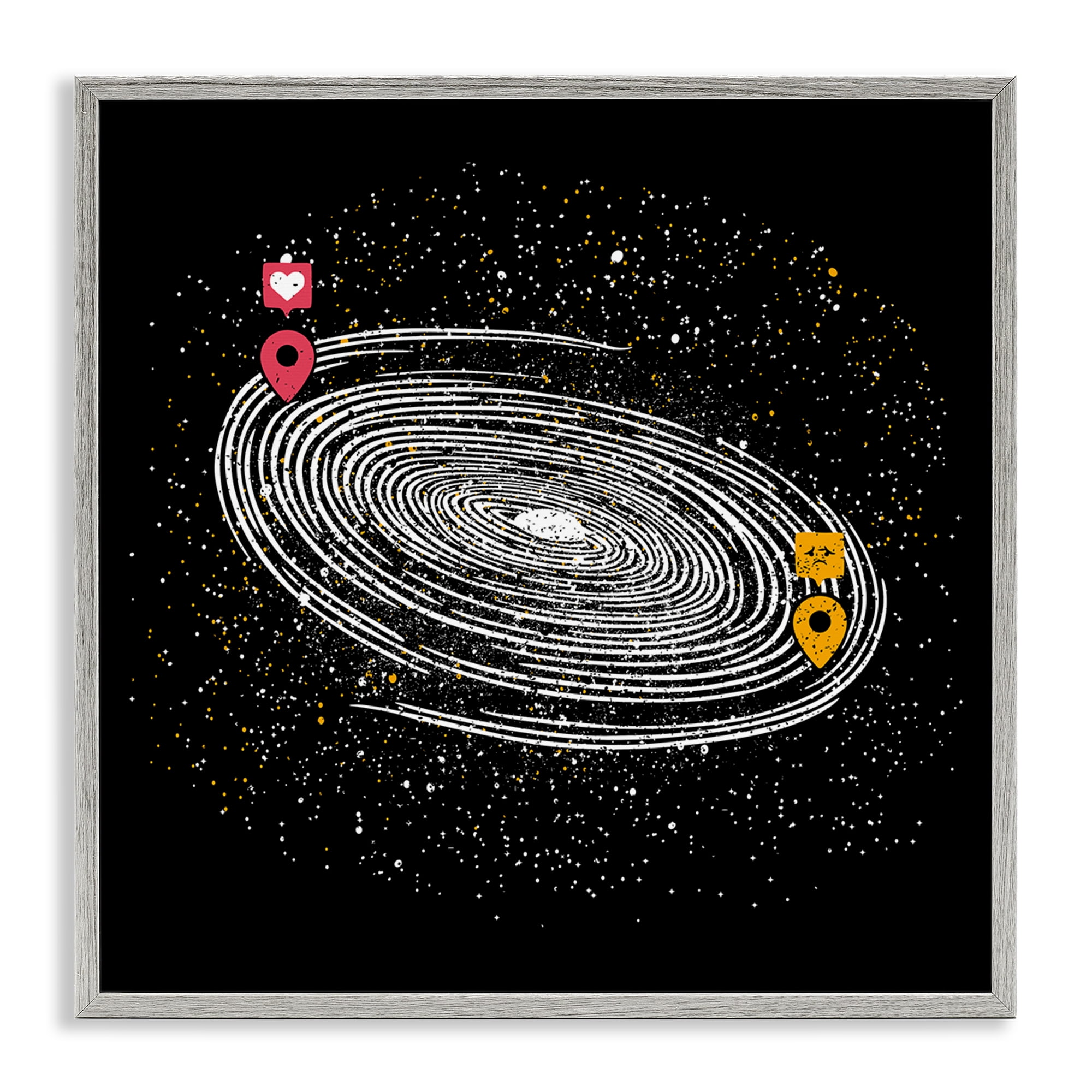 Stupell Industries Love Long Distance Gray Framed Giclee Art, design by Tobe Fonseca
