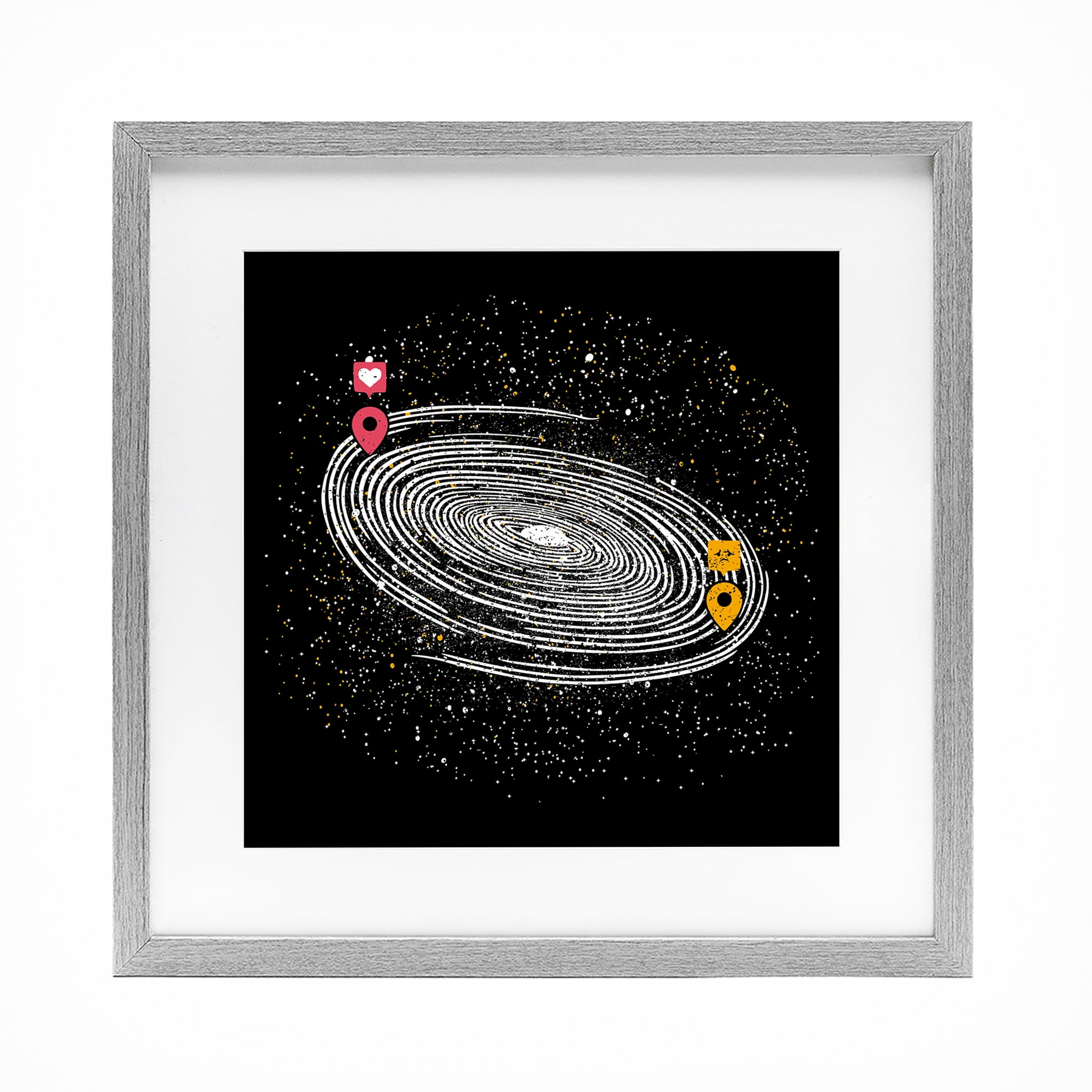Stupell Industries Love Long Distance Gray Framed Print Under Glass, design by Tobe Fonseca