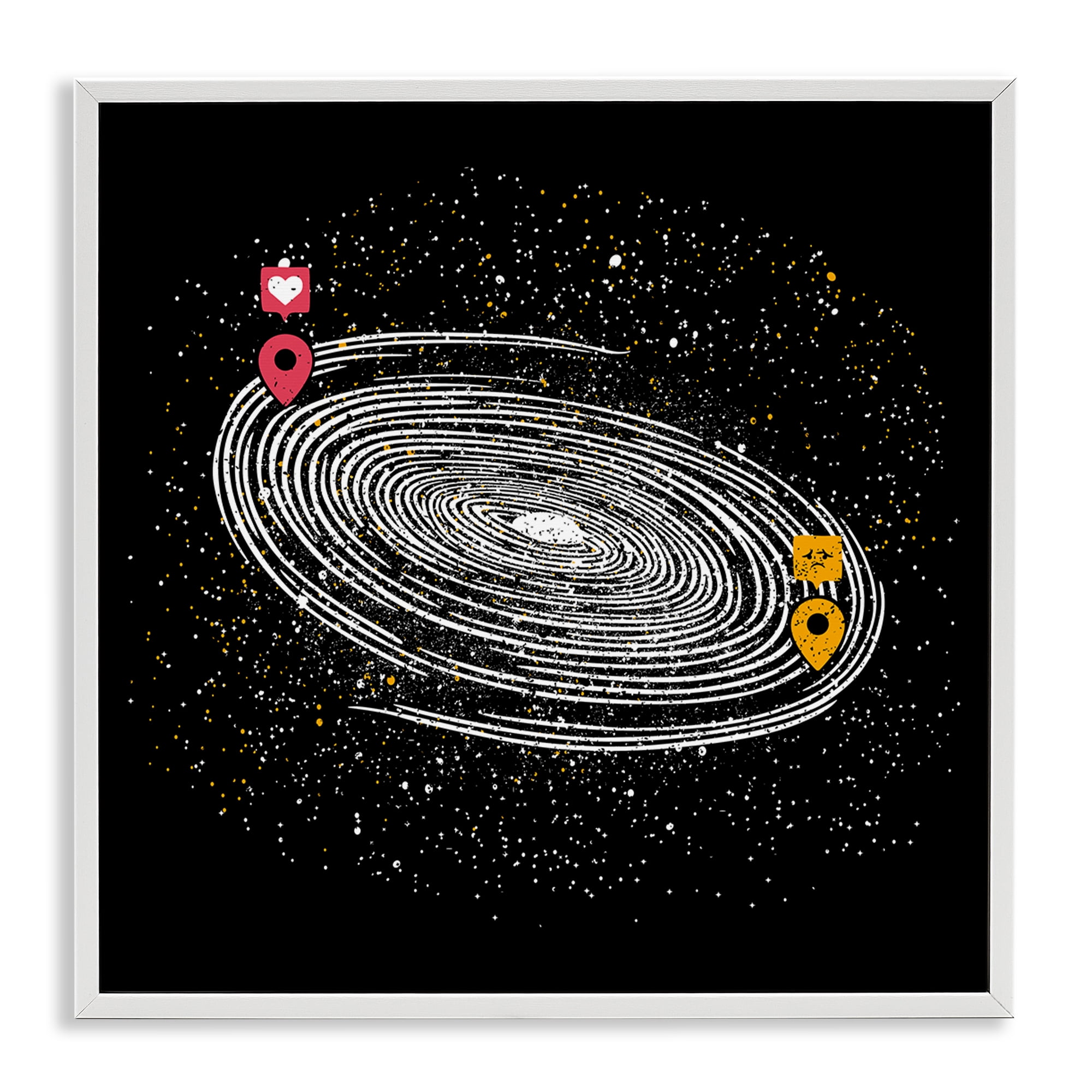 Stupell Industries Love Long Distance White Framed Giclee Art, design by Tobe Fonseca