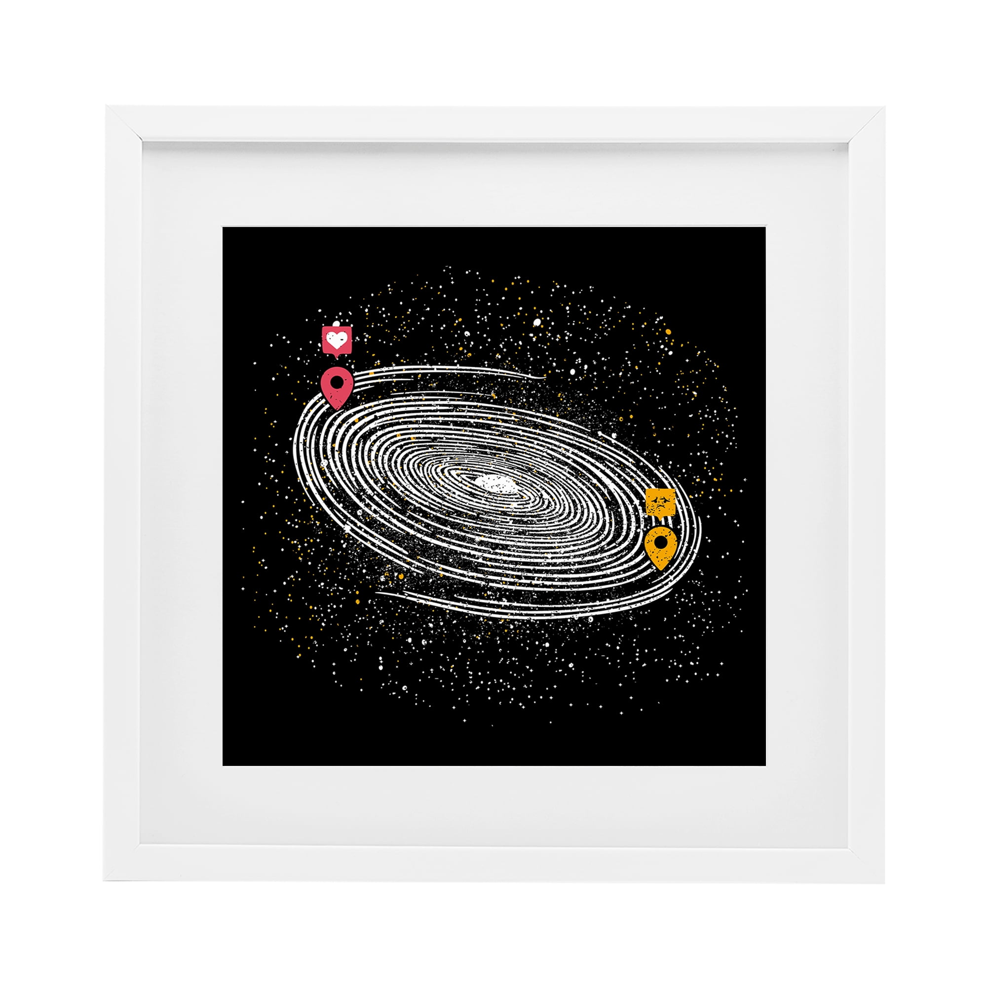 Stupell Industries Love Long Distance White Framed Print Under Glass, design by Tobe Fonseca