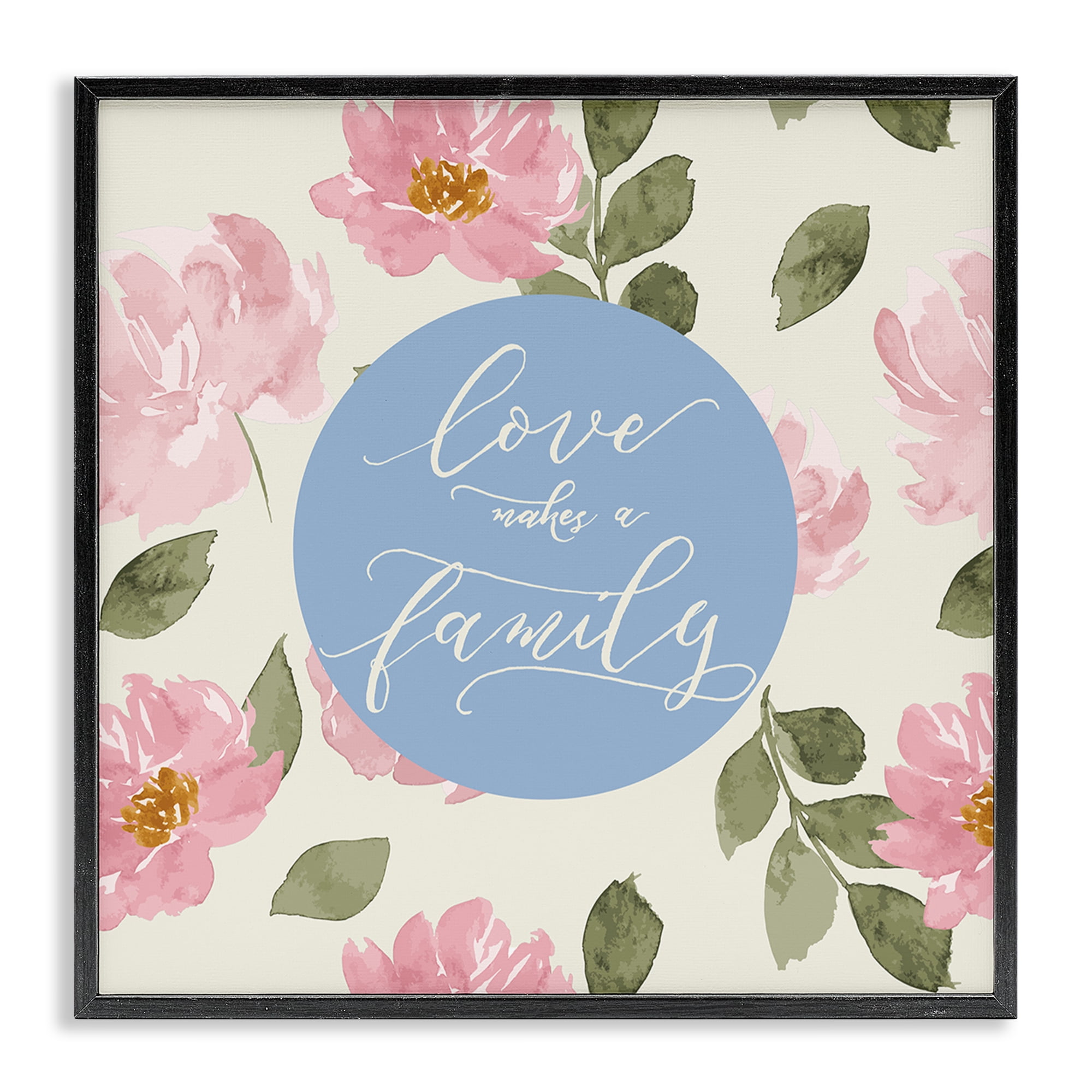 Stupell Industries Love Makes Family Plants & Flowers Painting Black Framed Art Print Wall Art, 17 x 17