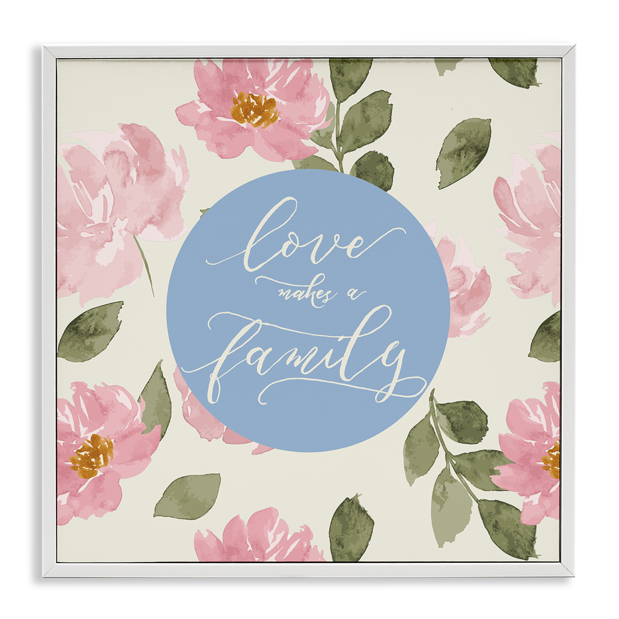 Stupell Industries Love Makes Family Plants & Flowers Painting White Framed Art Print Wall Art, 24 x 24