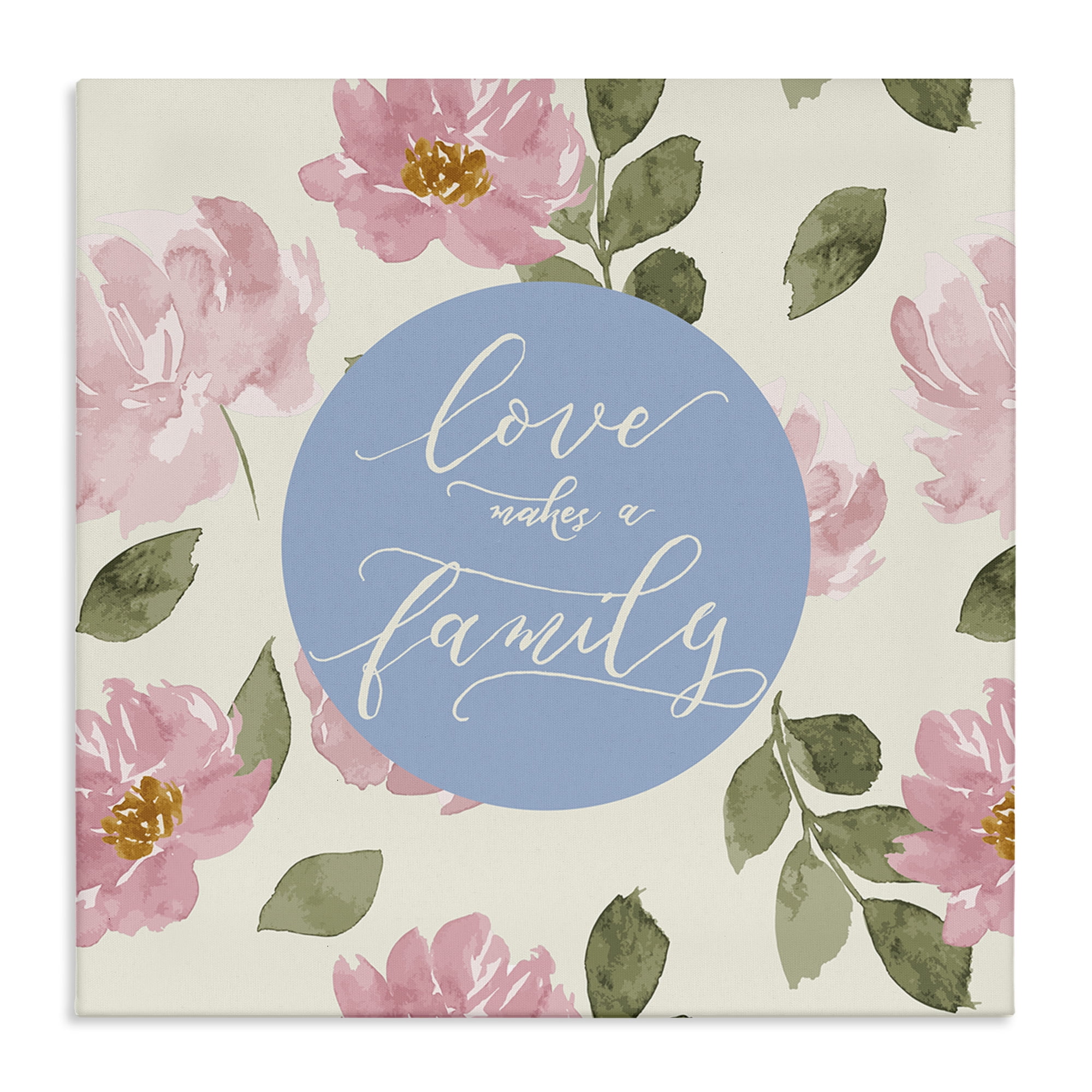 Stupell Industries Love Makes Family Plants & Flowers Painting Wrapped Canvas Art Print Wall Art, 17 x 17