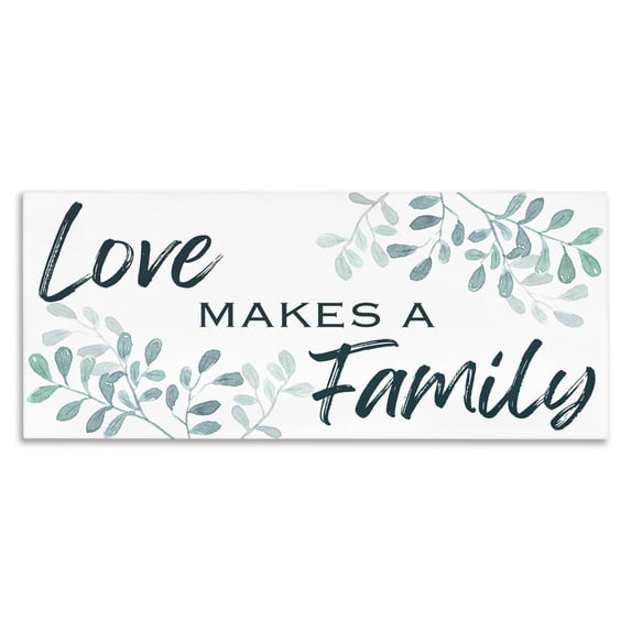 Stupell Industries Love Makes Family with Herbs Quotes and Sayings Painting Wrapped Canvas Canvas Art Print Wall Art, 40 x 17