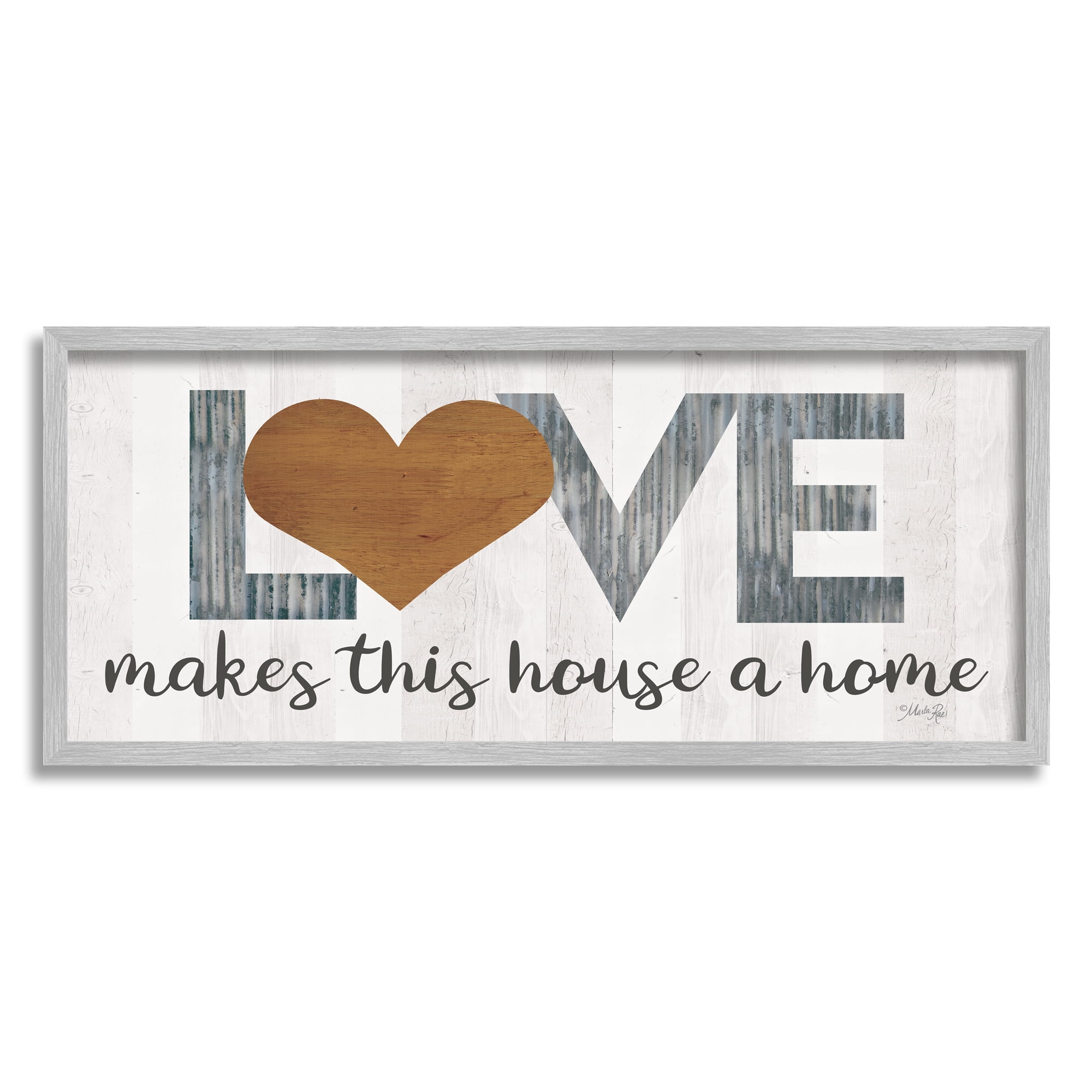 Stupell Industries Love Makes House a Home Motivational Family Phrase, 24 x 10, Design by Marla Rae