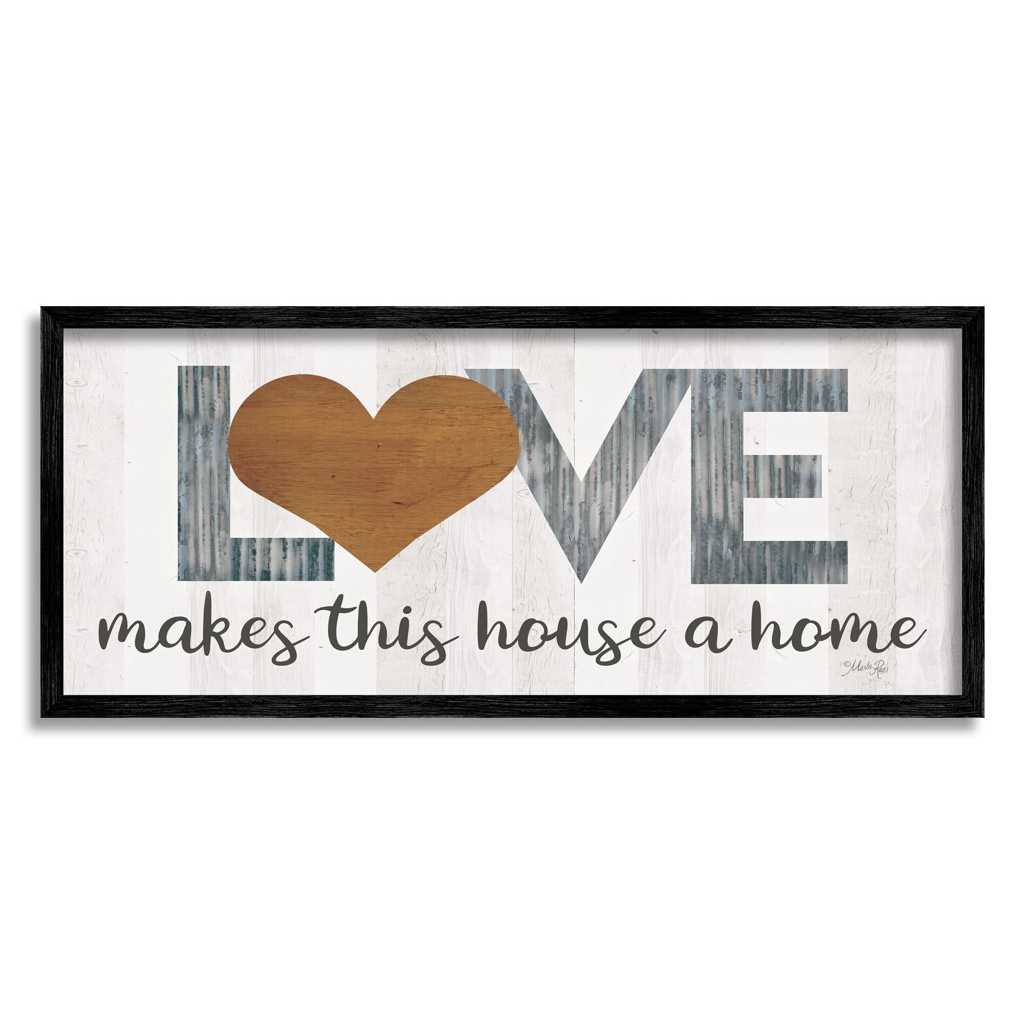 Stupell Industries Love Makes House a Home Motivational Family Phrase, 30 x 13, Design by Marla Rae