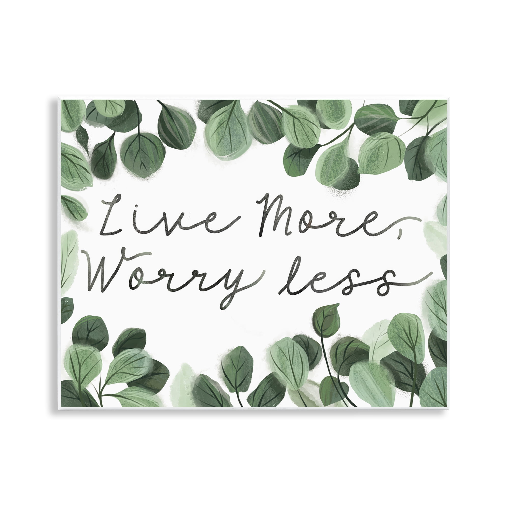 Stupell Industries Love More Worry Less Plants & Flowers Painting Unframed Art Print Wall Art, 14 x 11